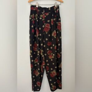 Mariella Burani Women’s sz6 100% Wool Floral Pants Vintage Y2K Made in Italy
